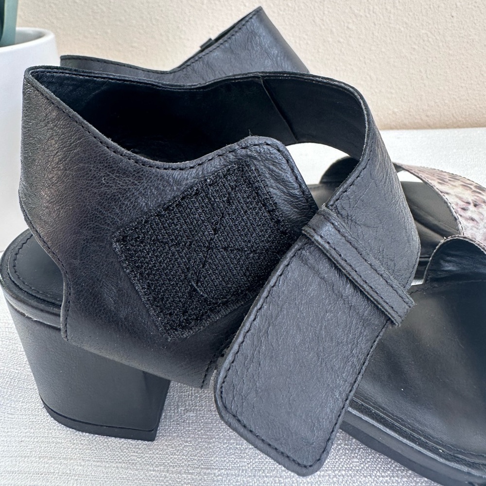 Franco Sarto Fabiola Black Snake Leather Heeled Sandals Women’s 6M - Picture 9 of 14